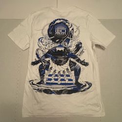 NWT Adidas Tokyo Manga Sumo Wrestling T Shirt Short Sleeve Printed White Blue Men Size Small
