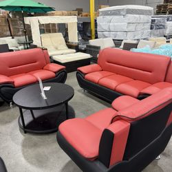 Modern Red And Black 3Pcs Set