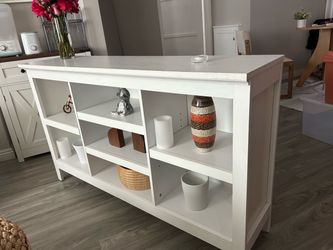 White Wood TV Stand Console Table