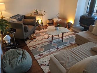 Leather ottoman