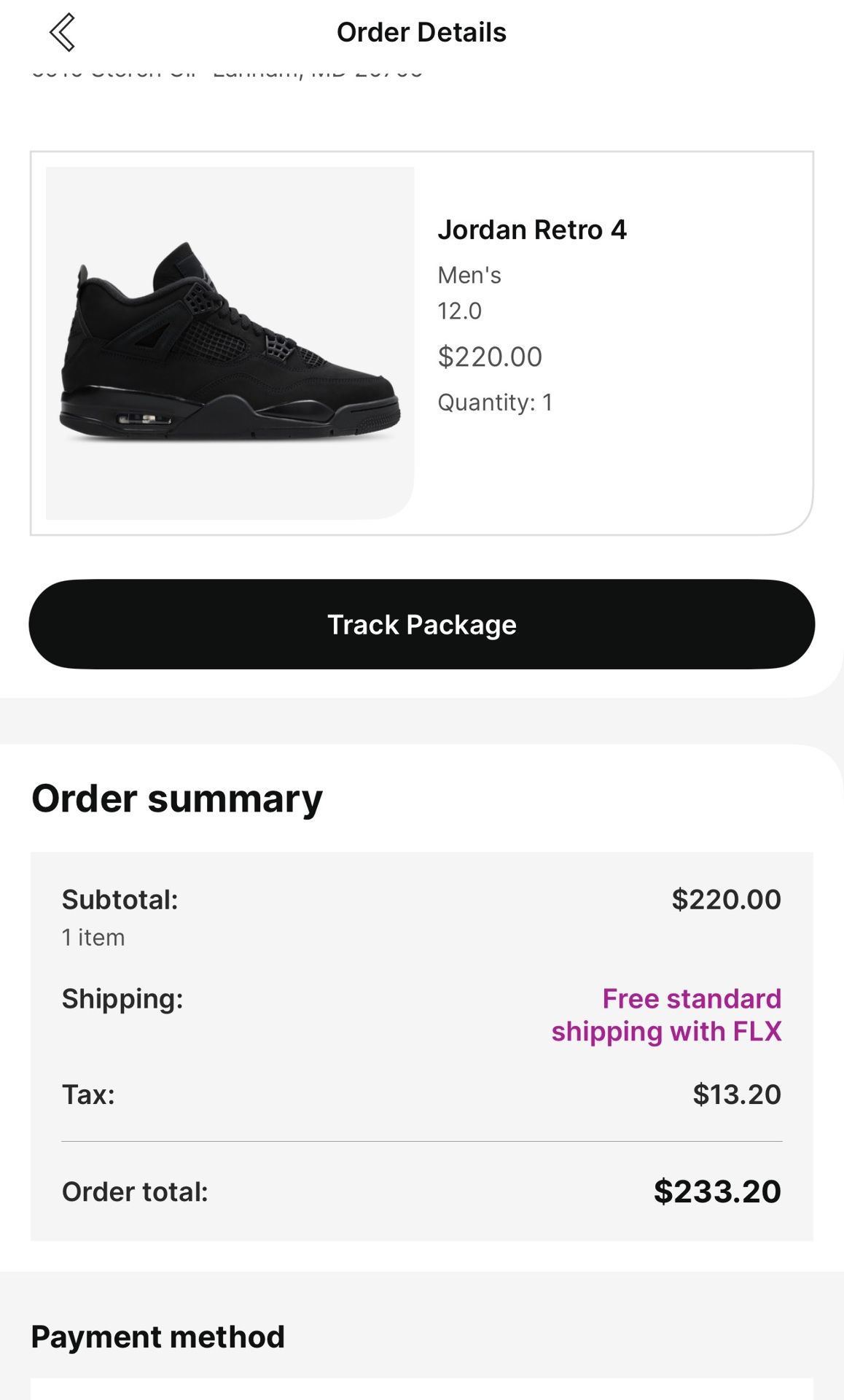 Jordan 4 Black Cat Size :12 DS