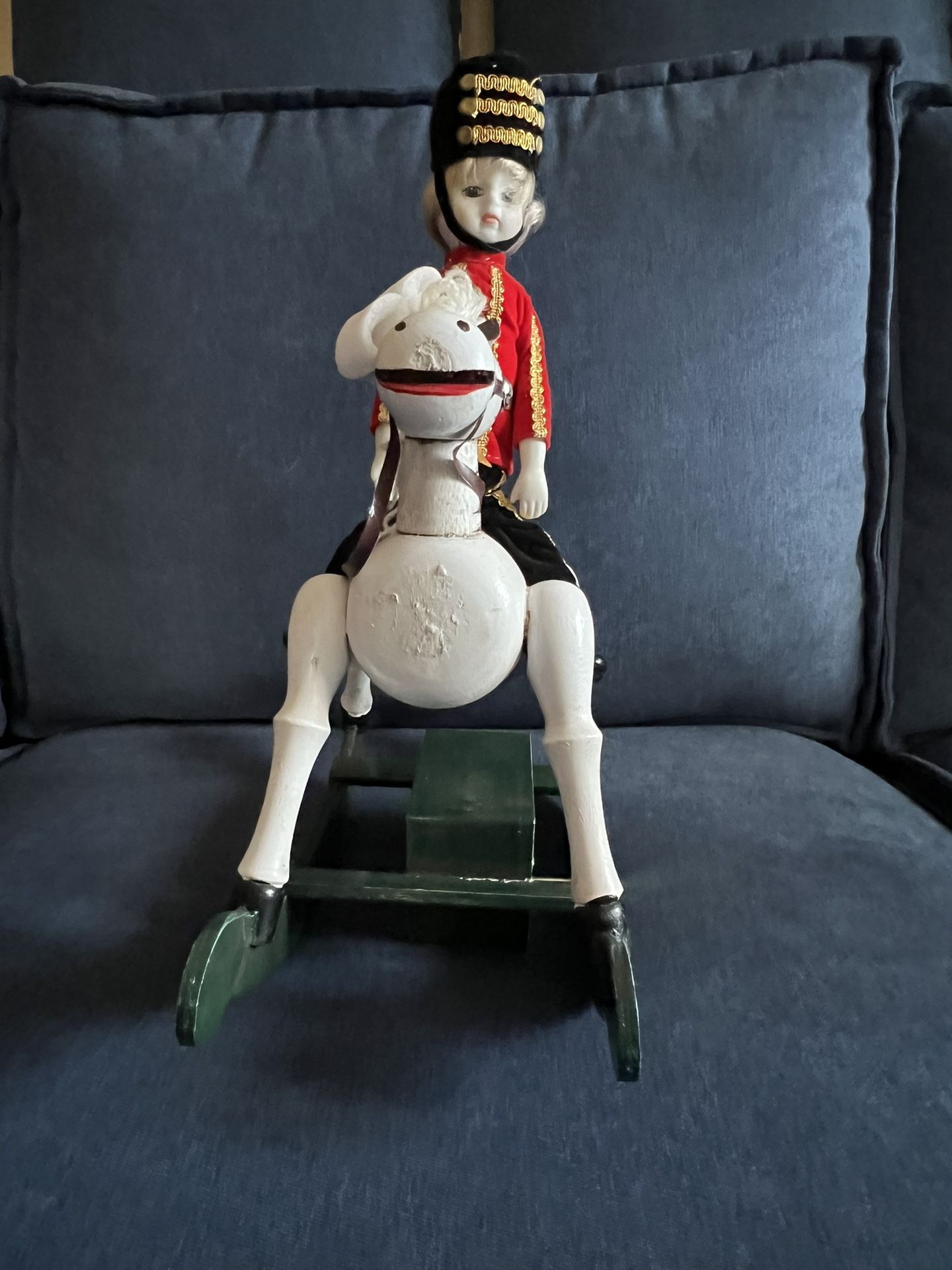 1982 Musical Rocking Horse with Soldier Wind Up Plays “Someday my Prince will come”