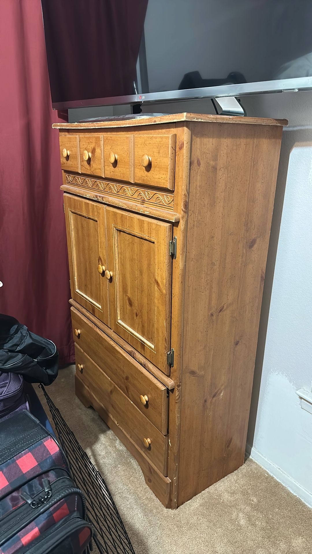Solid Wood Cabinet with Drawers – Functional & Affordable