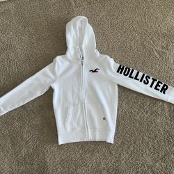 White Hollister Zipper Jacket: Adult XS