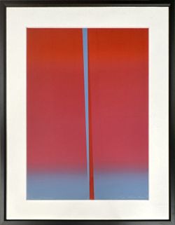 Framed Abstract Art Print Red Blue