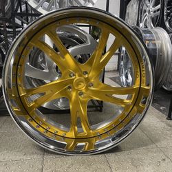 26 Gold Forgiato Wheels Rims Tires Box Chevy $8900