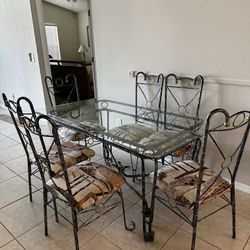 Glass Table And Glass Credenza