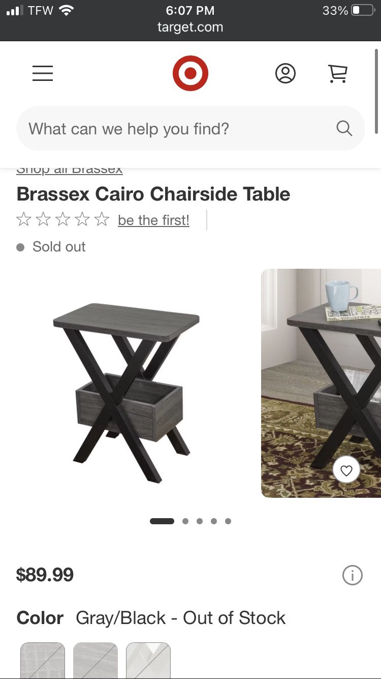 Set Of 2 End Tables/Night Stands (Grey)