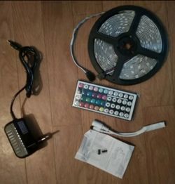 16.4 feet RGB LED Strip Light 5050 SMD Diode RGB Tape Waterproof Flexible LED Ribbon 30D/M With Remote Controller + DC12V Power Adapter