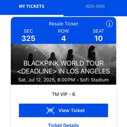 BLACKPINK Deadline Ticket 7/12 