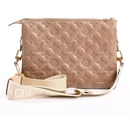 LOUIS VUITTON Shoulder Bag Coussin Taupe Leather Women w/Strap