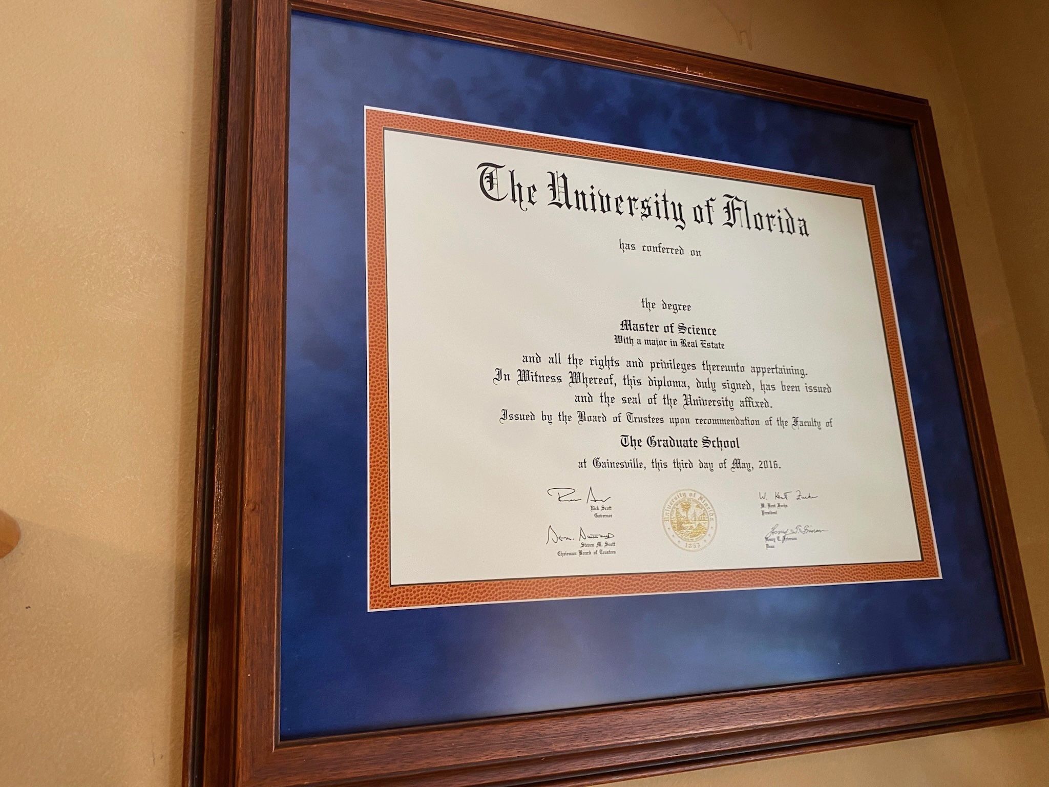 2 UF GATOR DIPLOMA FRAMES Double Matted