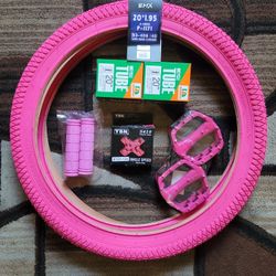 NEW Bicycle Bmx Parts Bundle 20" Pink