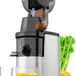 Masticating Juicer Machines, Powerful Slow Cold Press Juicer with Quick Flip Large Feed Chute, Electric Masticating Juicers for Whole Vegetables and F