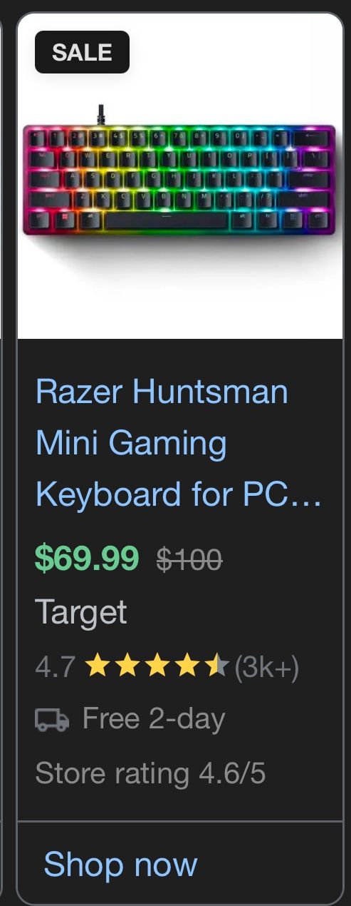 Razor Huntsman Mini 60 Percent Keyboard Customized