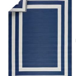 Paris Navy Creme 6 ft. x 9 ft Outdoor Area Rug