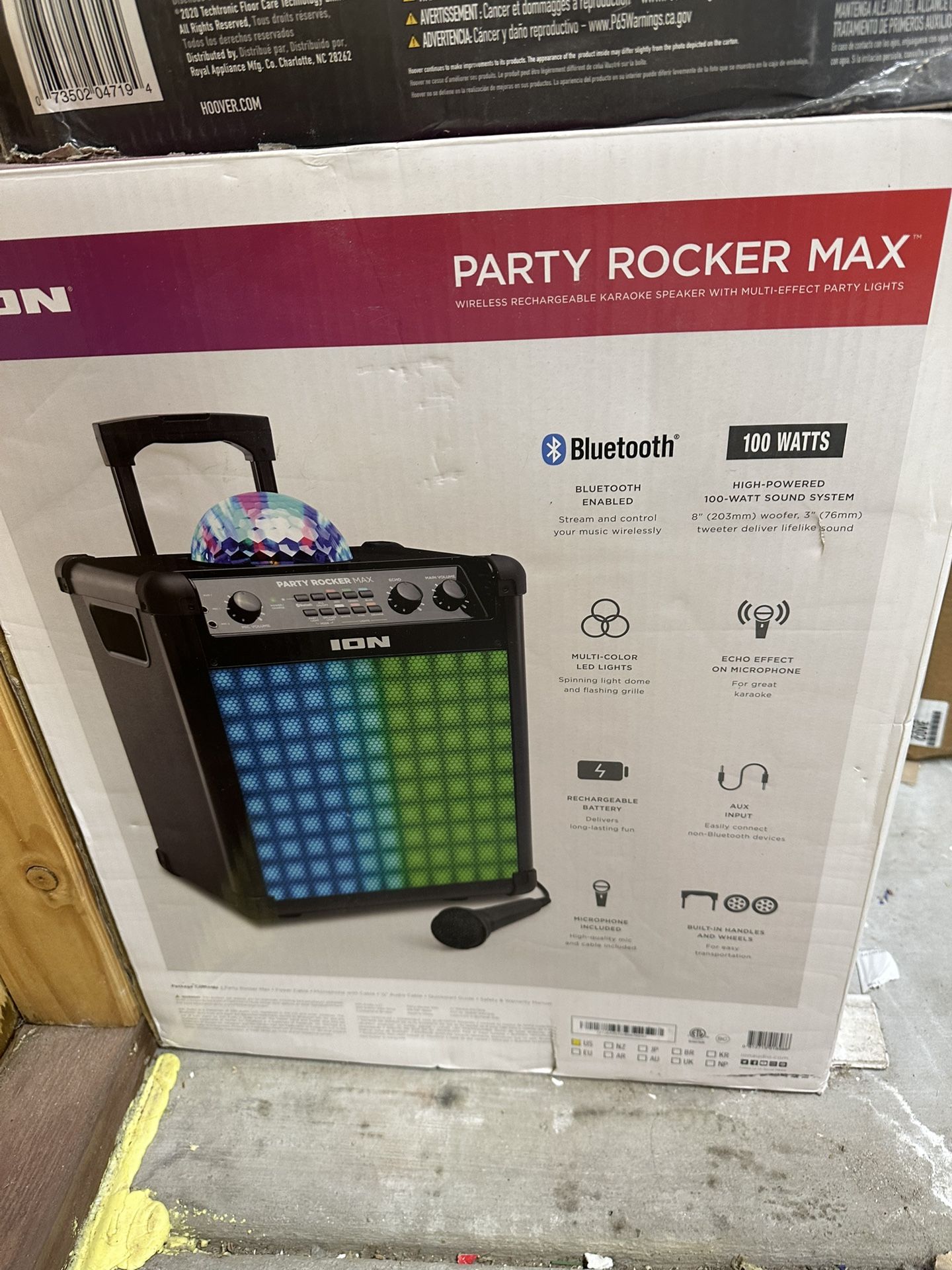 New ION Audio Party Rocker™ Max Wireless Rechargeable Bluetooth Speaker with Multi-Effect Party Lights