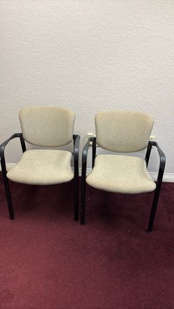 Pair of Upholstered Office Guest Chairs