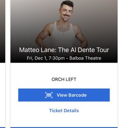 2 Tickets to Matteo Lane Friday 12/1