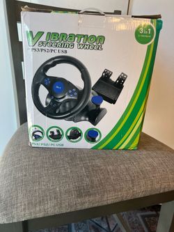 Racing Steering Wheel with Pedals and Shifters