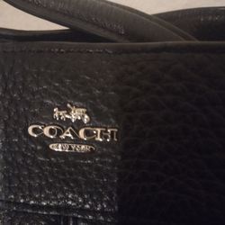 Black Coach Shoulder Leather Bag $150