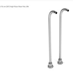 Chrome Floor Mount Risers For Freestanding And Clawfoot Bathtubs.