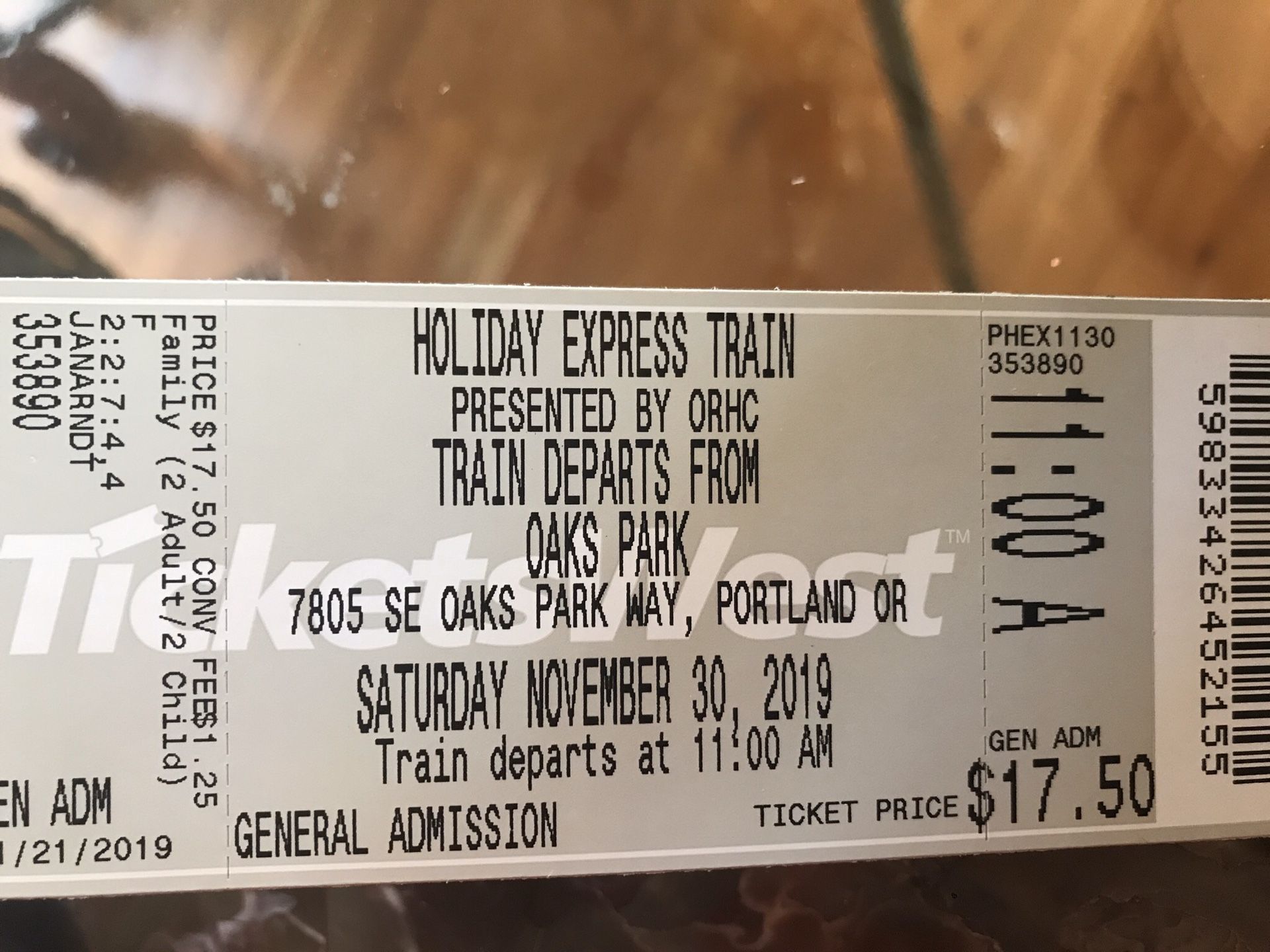 Holiday Express Train Ride Nov. 30 11:00 am