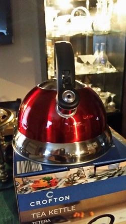 Cherry Red & Stainless Steel Tea Kettle!