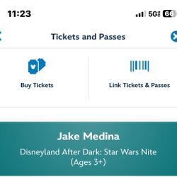 DISNEY STAR WARS NIGHT TICKET