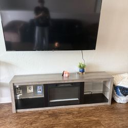 TV Stand with Built-In Electric Fireplace