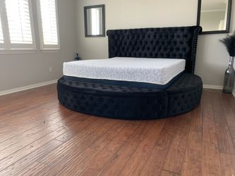 New King Bed Frame With Mattress (Read Description Below)