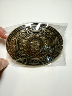 Initial Letter "Q" Cowboy Rodeo Western Metal Belt Buckle