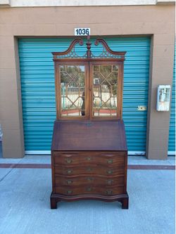 Antique Goth Chippendale Mahogany Secretary Hutch Bookcase •FREE DELIVERY•