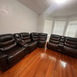 2 set of Like New 3 piece with 4 recliners 