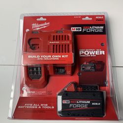 NEW Milwaukee M18 Red lithium Forge XC8.0 And Rapid Charge