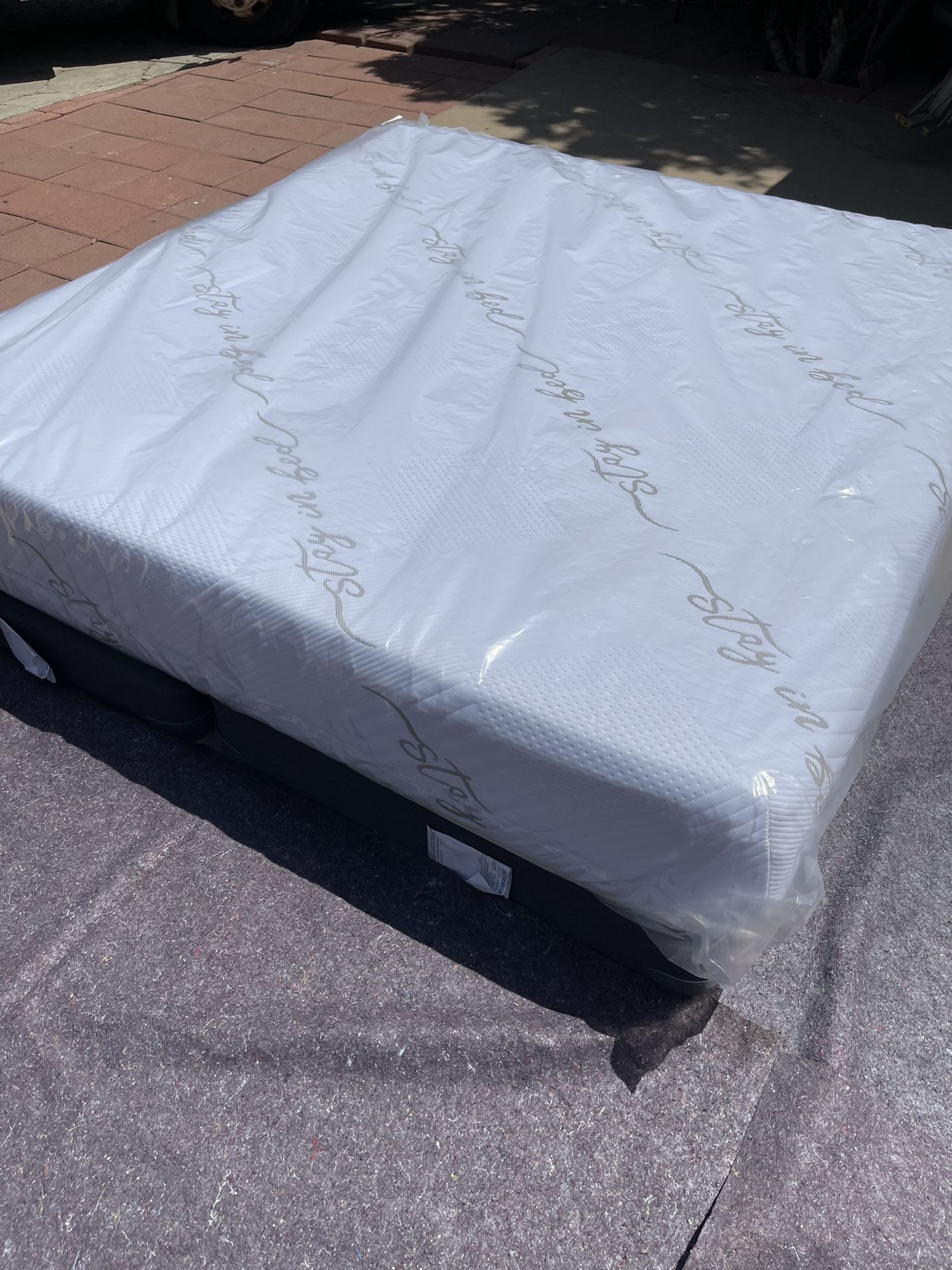 12” H Eastern King Memory Foam Mattress And Box Spring