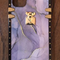 iPhone 13 boxy marble and glitter case