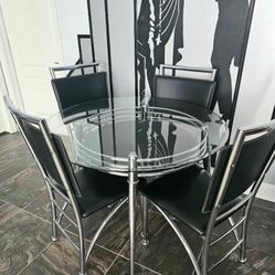 Mid Century Modern Glass Dining Set
