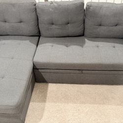 Gunnar 85” inch wide reversible sleeper sofa chaise