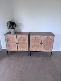 Modern Rattan Media Consoles / Cabinets