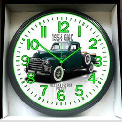 1954 GMC Pickup Truck Glow In The Dark Wall Clock New!