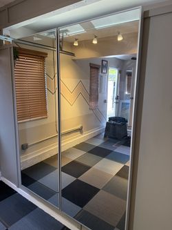 Silver framed Ikea Mirrors