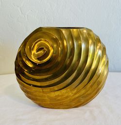 vintage art deco solid brass vase Thumbnail