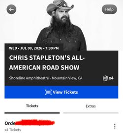 Chris Stapleton 7/8 Mountain View Lawn tix