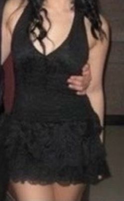 Backless black dress
