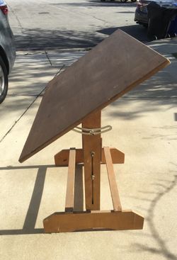 Wood drafting desk