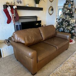 Pottery Barn Leather Sofa -Delivery Available
