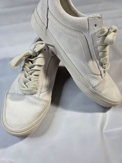 Vans Old Skool Suede Sneakers White size 7.5 learning problems