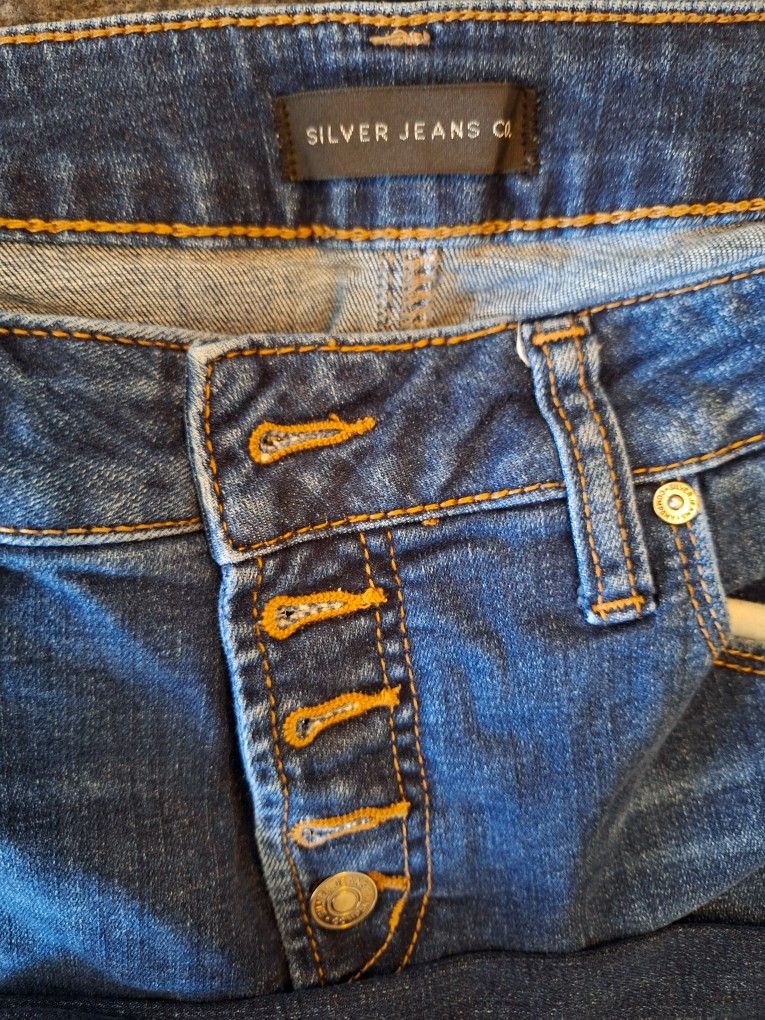 Button Fly Levi's Silver