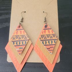 Handmade Faux Leather Earrings 